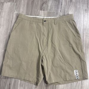 NWT Mens Saltaire Silk Cotton  Shorts Khaki Tan Chino Dress Golf Shorts Size 38